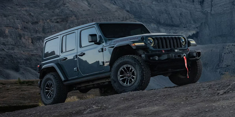 Jeep Wrangler on rocky terrain