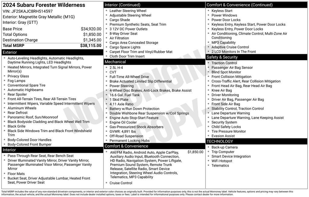 2024 Subaru Forester Wilderness