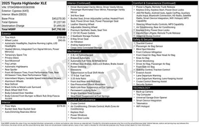 2025 Toyota HIGHLANDER XLE