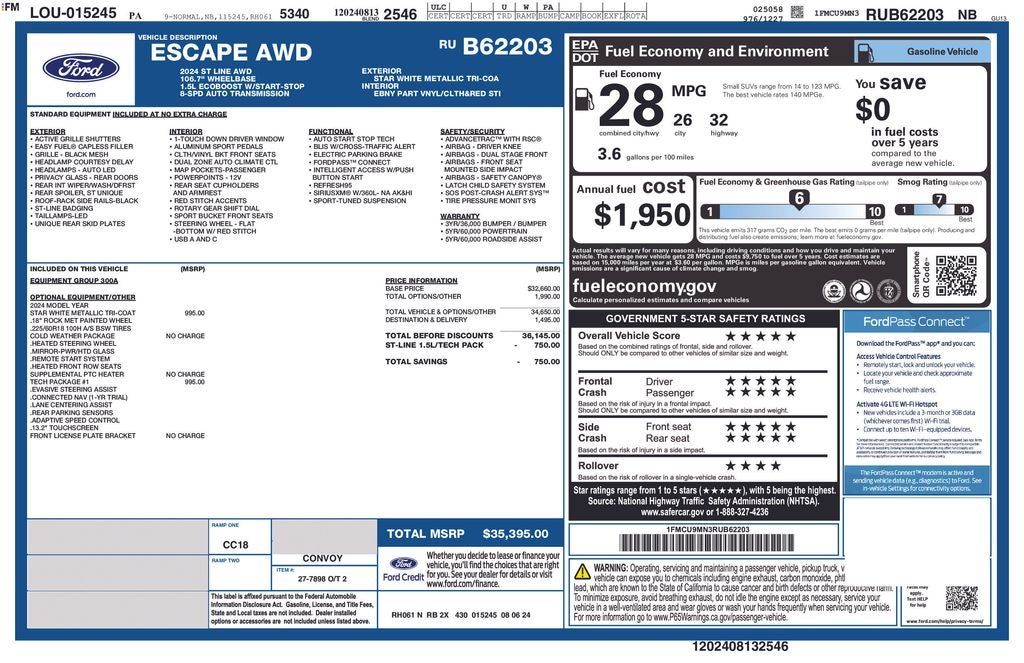 2024 Ford Escape ST-Line