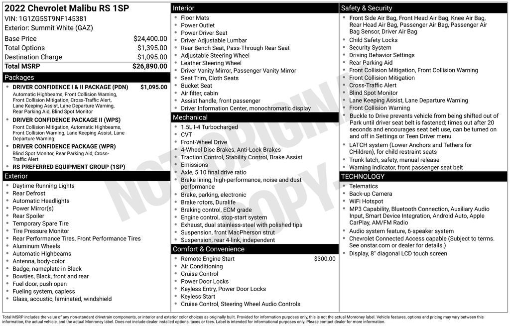 2022 Chevrolet Malibu RS