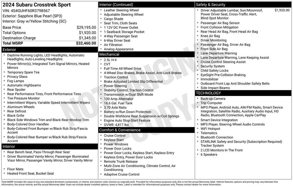 2024 Subaru Crosstrek Sport