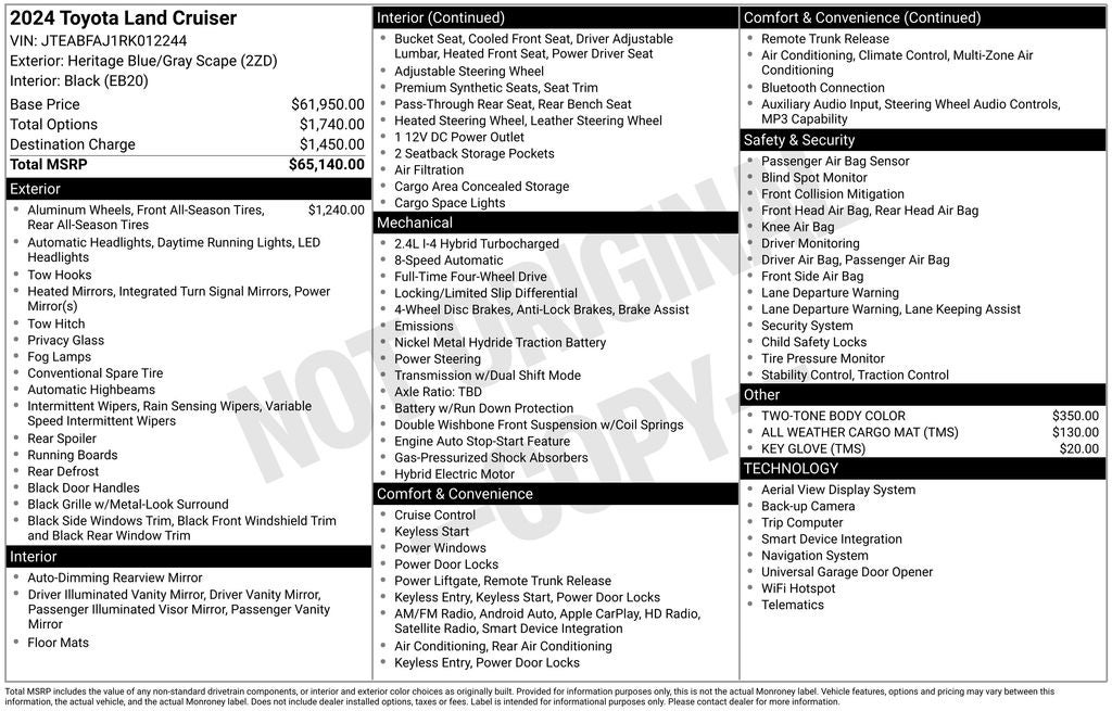 2024 Toyota LAND CRUISER Base