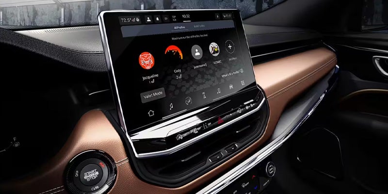 Jeep Compass infotainment screen with navigation and controls